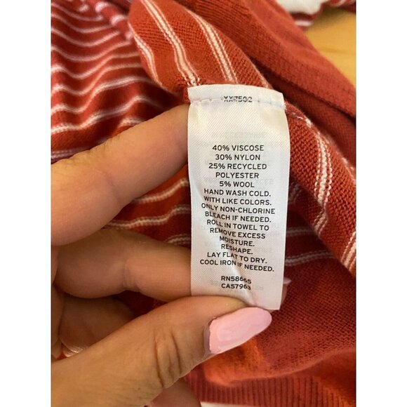 CASLON BNWT Rust Stripe Sweater Tunic Boat Neck New - Picture 6 of 7